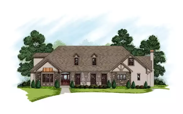 image of large craftsman house plan 7636